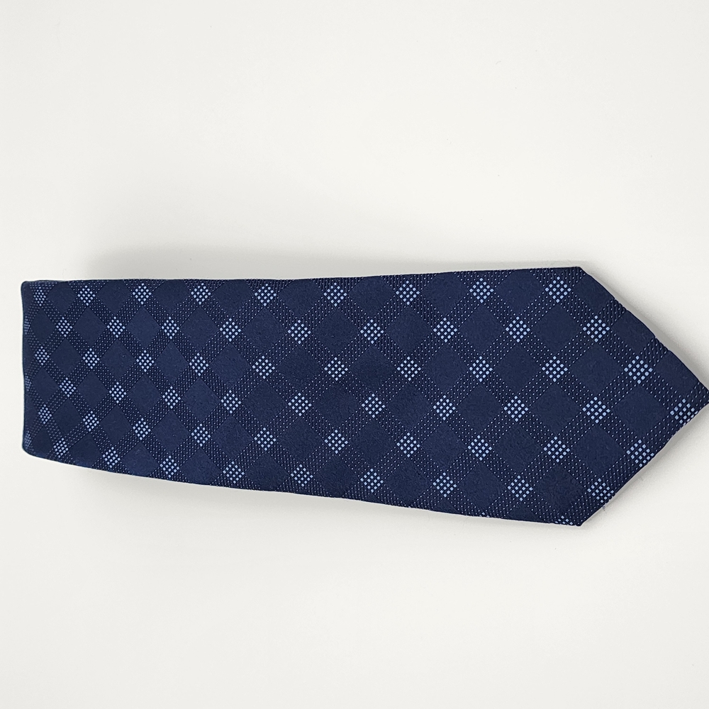Navy‎ Blue Checkered Men's Tie